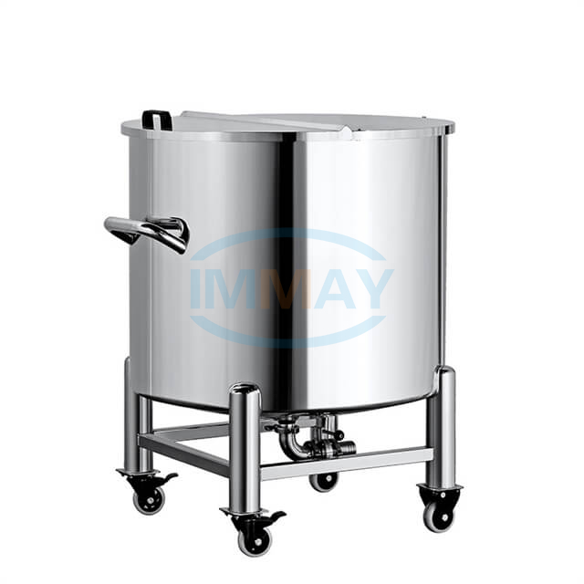 R&eacute;servoir de stockage de cr&egrave;me liquide sanitaire ouvert en acier inoxydable, couvercle 500L 