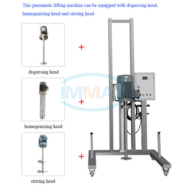 Industrial Movable Pneumatic Lifting Disperser Mixer Liquid Mixing Machine
